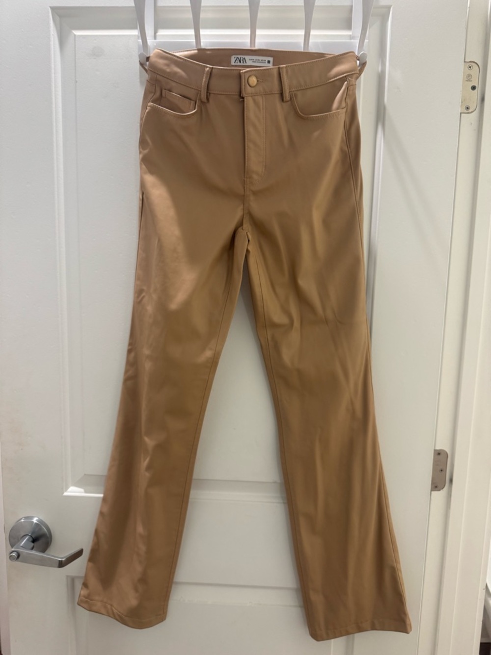 Zara Faux Leather Pants - Camel Tan